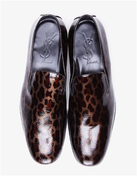 ysl saint laurent mens leopard loafer|ysl loafers.